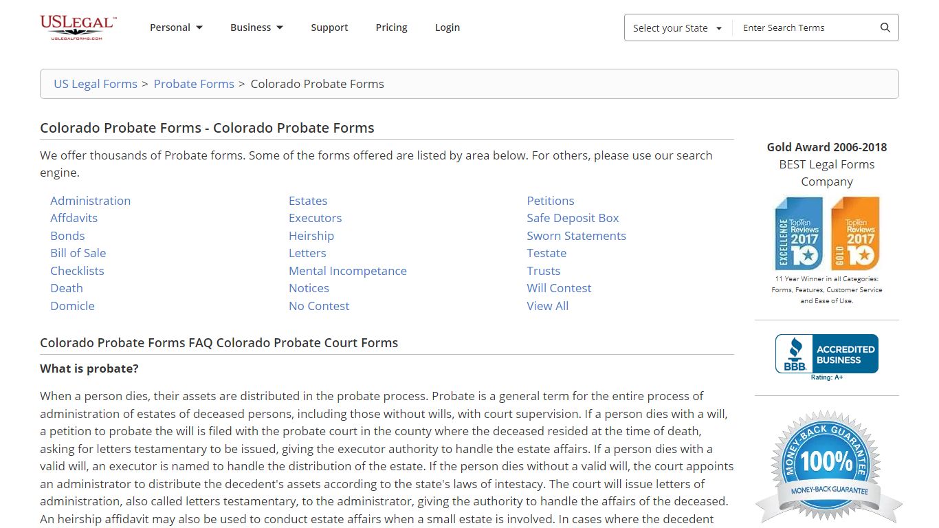 Colorado Probate Forms - Colorado Probate Forms 2022 - US Legal Forms