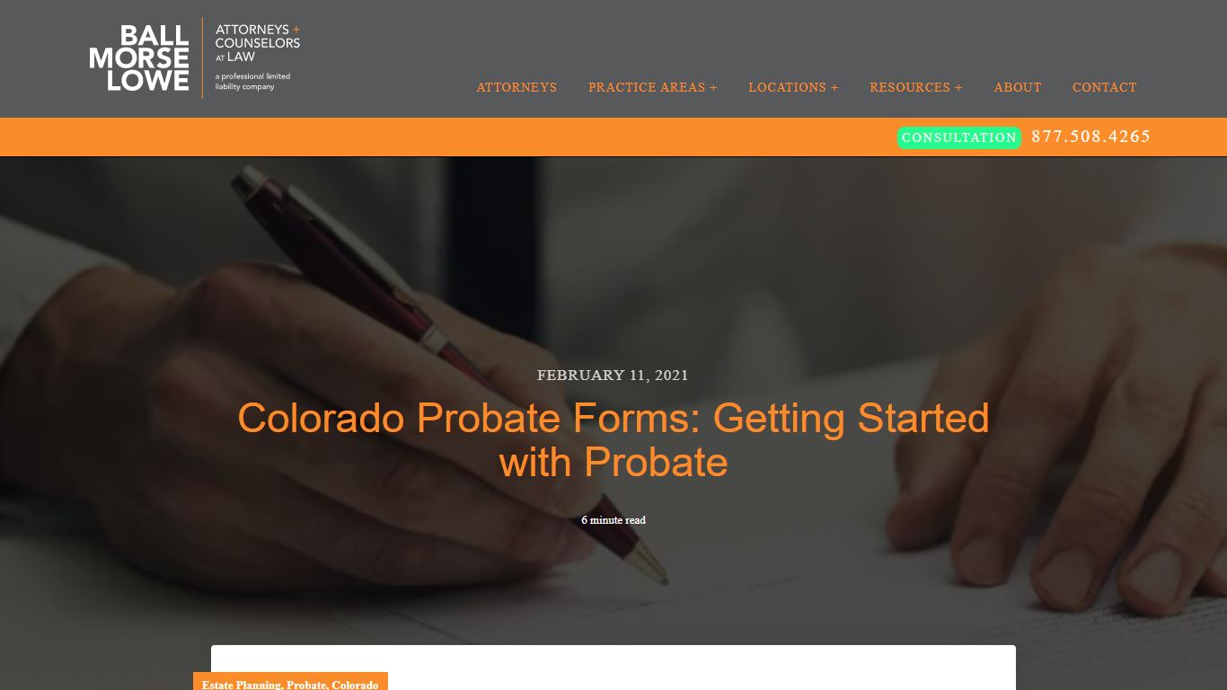 Colorado Probate Forms: An Easy Guide - Ball Morse Lowe